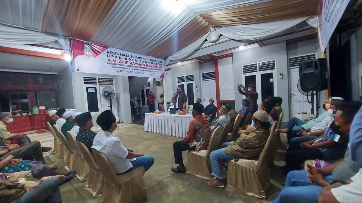 Reses Masa Sidang I Anggota DPRD Samarinda Dapil V, Andi Muhammad Afif Rayhan Harun di RT 26, Kelurahan Sempaja Selatan, Kecamatan Samarinda Utara. (Foto : Klausa.co)