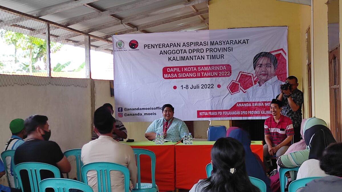 Anggota DPRD Kalimantan Timur Ananda Emira Moeis saat menyerap aspirasi masyarakat di Kelurahan Sungai Kapih, Kecamatan Sambutan, Kota Samarinda.