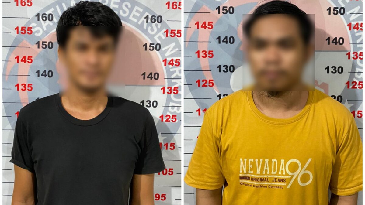 R dan L diciduk polisi akibat terlibat dalam jaringan peredaran narkoba jenis sabu-sabu yang dikendalikan oleh narapidana di Lapas Narkotika Samarinda. (Foto : Istimewa)