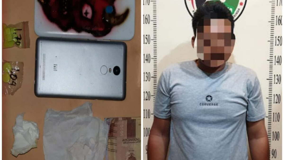 Fredy saat diamankan anggota Satreskoba Polresta Samarinda.