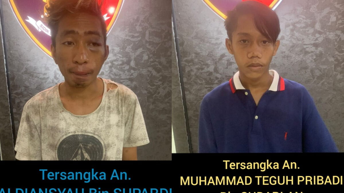 Aldiansyah (24) dan Teguh (19) saat diamankan di Polsek Samarinda Ulu. (Istimewa)