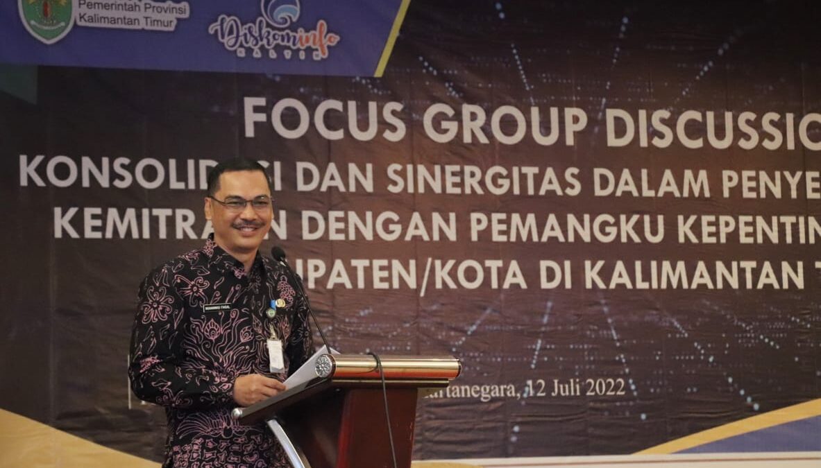 Kepala Dinas Komunikasi dan Informatika (Diskominfo) Provinsi Kaltim Hm Faisal dalam Focus Group Discussion (FGD) yang diselenggarakan KIM (Kelompok Informasi Masyarakat) di Hotel Grand Fatma, Kutai Kartanegara, Selasa (12/7/2022). (Ist)