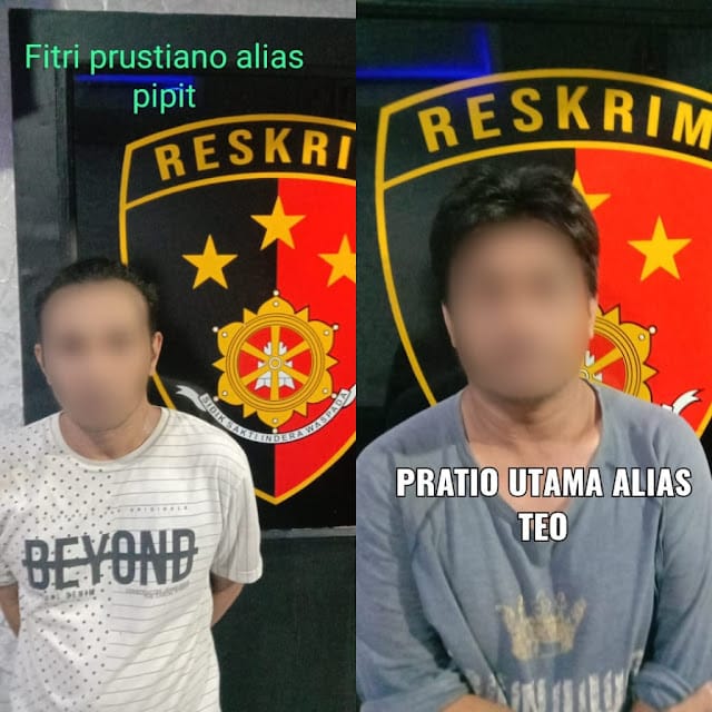 Kedua pelaku saat diamankan oleh Unit Reskrim Polsek Samarinda Kota. (Istimewa)