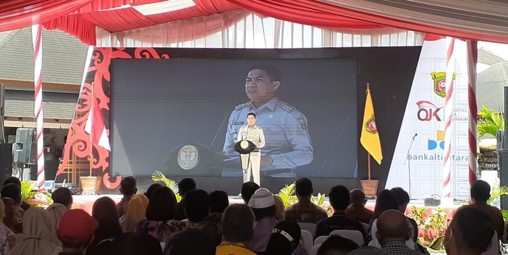 Wali Kota Samarinda, Andi Harun saat menyampaikan sambutan dalam kegiatan peluncuran Kredit Beruntung dan Berkah.