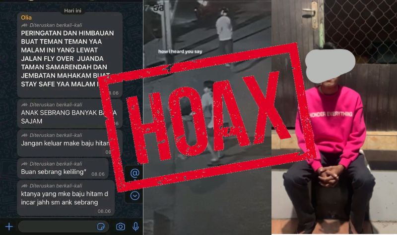 Chandra dan tangkapan layar atas berita hoax yang disebarkannya