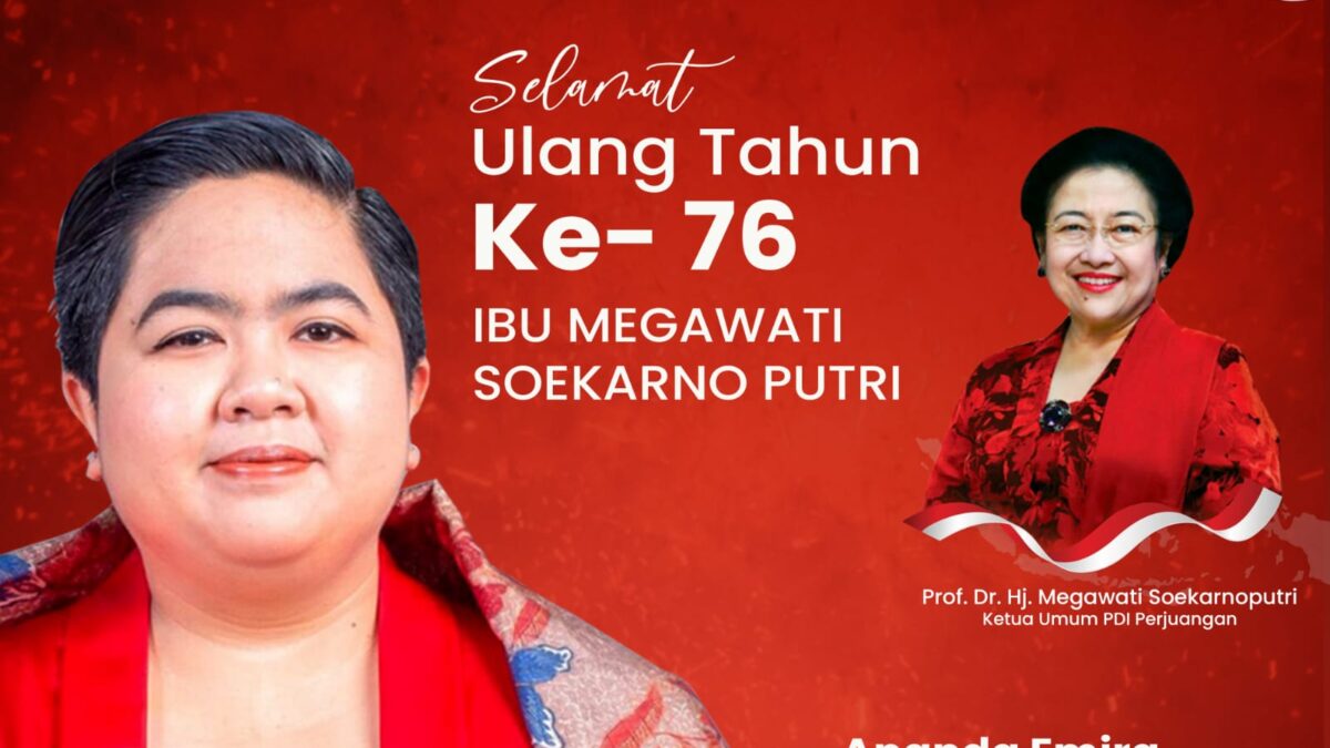 Ucapan selamat ulang tahun oleh Ananda Emira Moeis kepada Ibu Megawati Soekarnoputri (Foto: Istimewa)