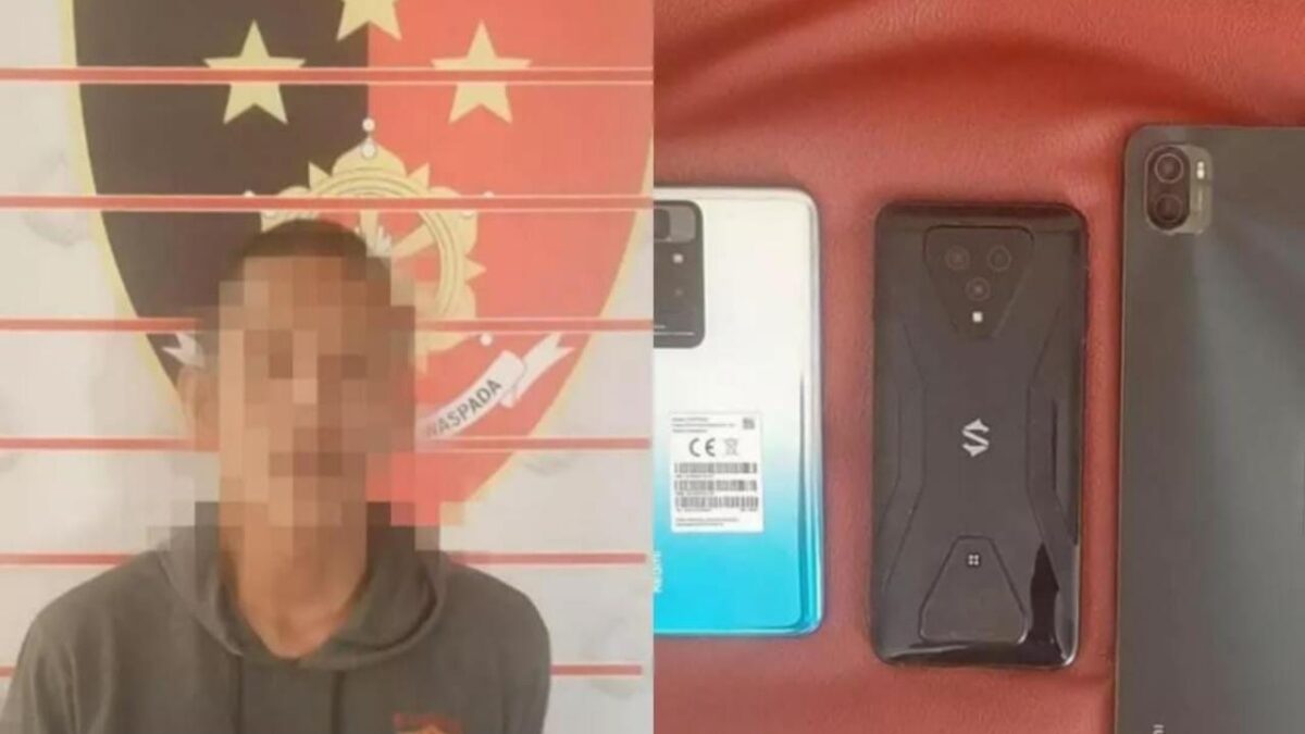 Pelaku pencurian, FBR beserta barang bukti setelah diamankan pihak kepolisian (Foto: Istimewa)