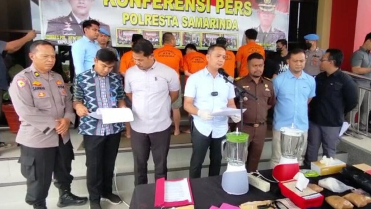 Polresta Samarinda saat menggelar konfernsi pers (Foto: Klausa)