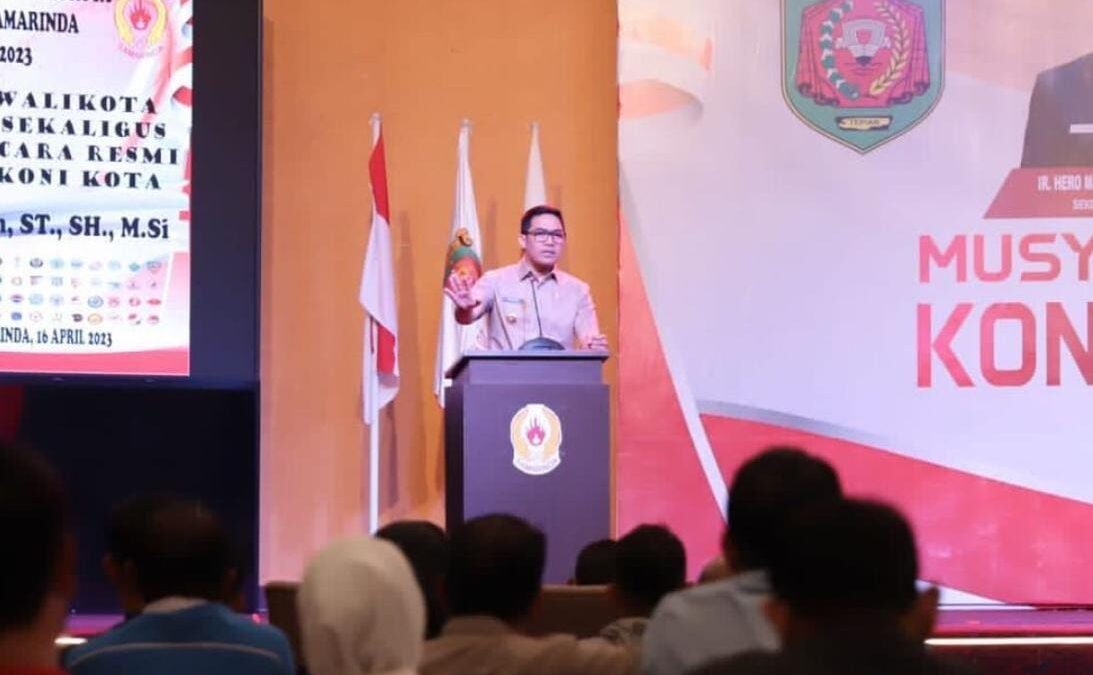 Walikota Samarinda, Andi Harun saat memberi kata sambutan dalam Musorkot KONI Samarinda (Foto: Istimewa)