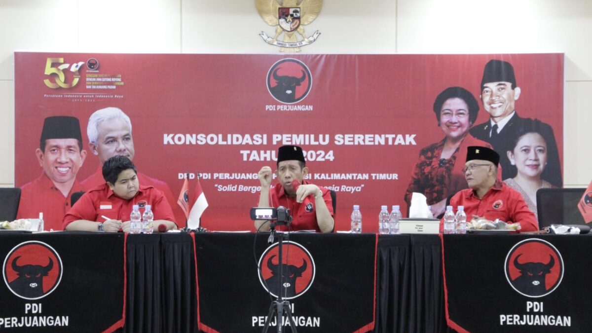 Suasana Rapat Konsolidasi Pemilu 2024 di kantor DPD PDI Perjuangan Kaltim (Foto: Apr/Klausa)