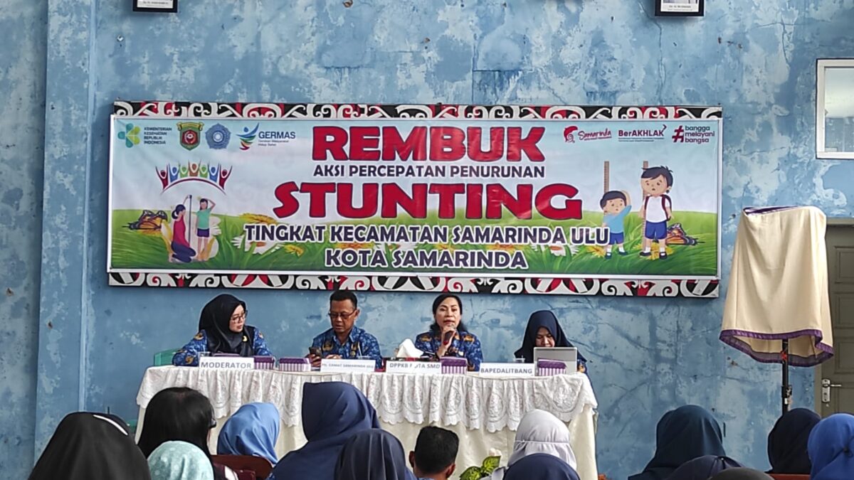 Suasana Rembuk Aksi Percepatan Penurunan Stunting Tingkat Kecamatan Samarinda Ulu di Aula Kecamatan Samarinda Ulu. (Foto: Apr/Klausa)