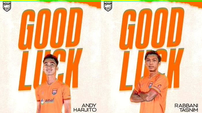 Andy Harjito (kiri) dan Rabbani Tasnim.  (Sumber: akun Instagram borneofc.id)