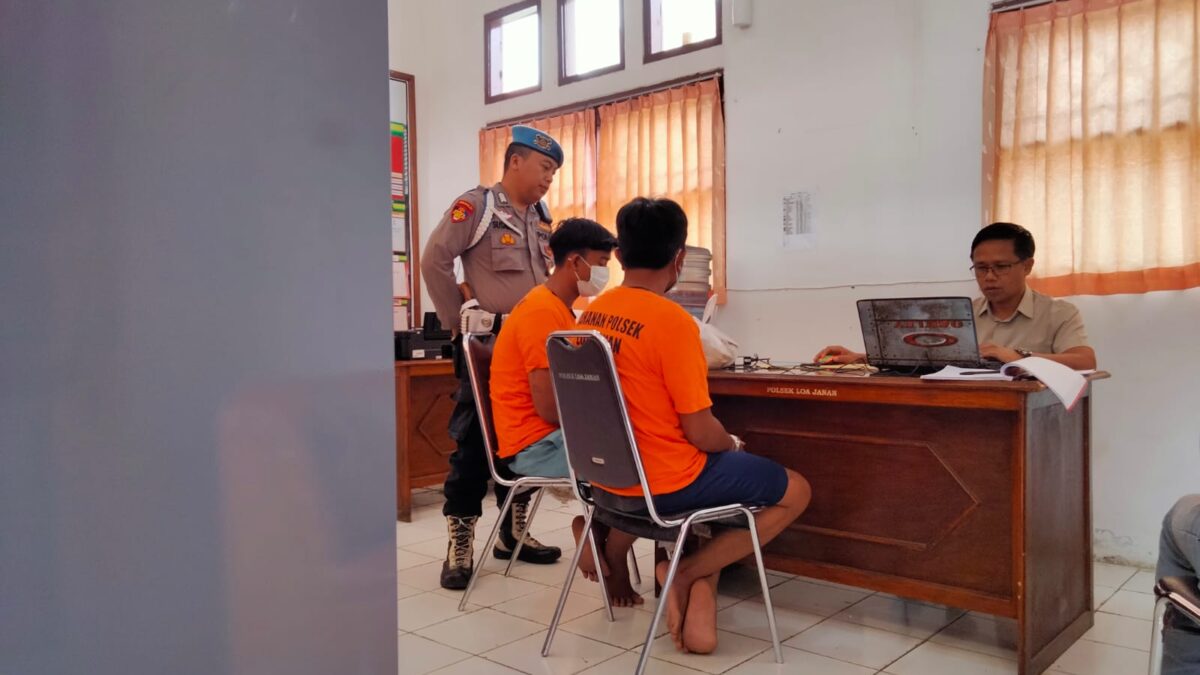 Kedua pelaku K dan A saat d periksa pihak kepolisian (Foto: Istimewa)