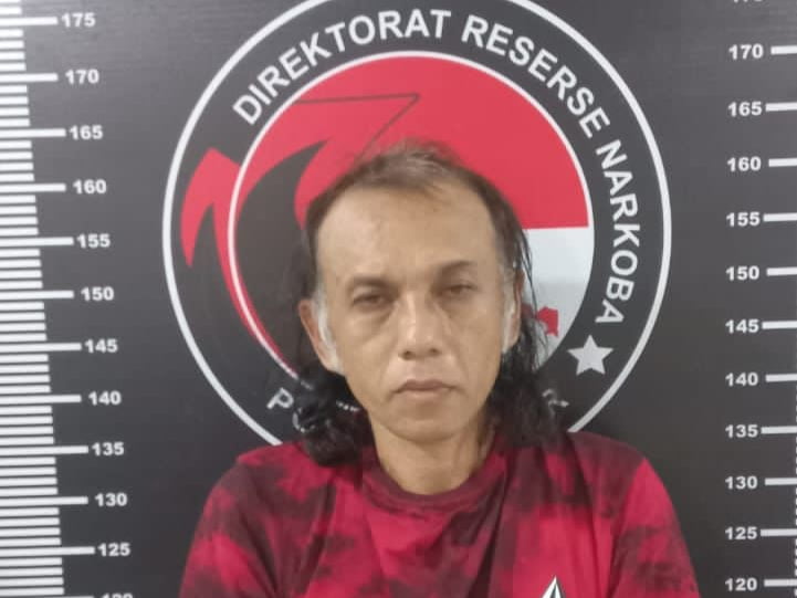 Yudi setelah diamankan anggota Satreskoba Polres Kukar (Foto: Istimewa)