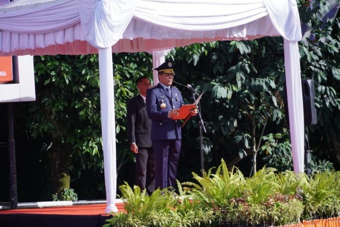 Wali Kota Samarinda, Andi Harun saat menjadi Pembina Upacara Hari Perhubungan Nasional (Foto: Istimewa)