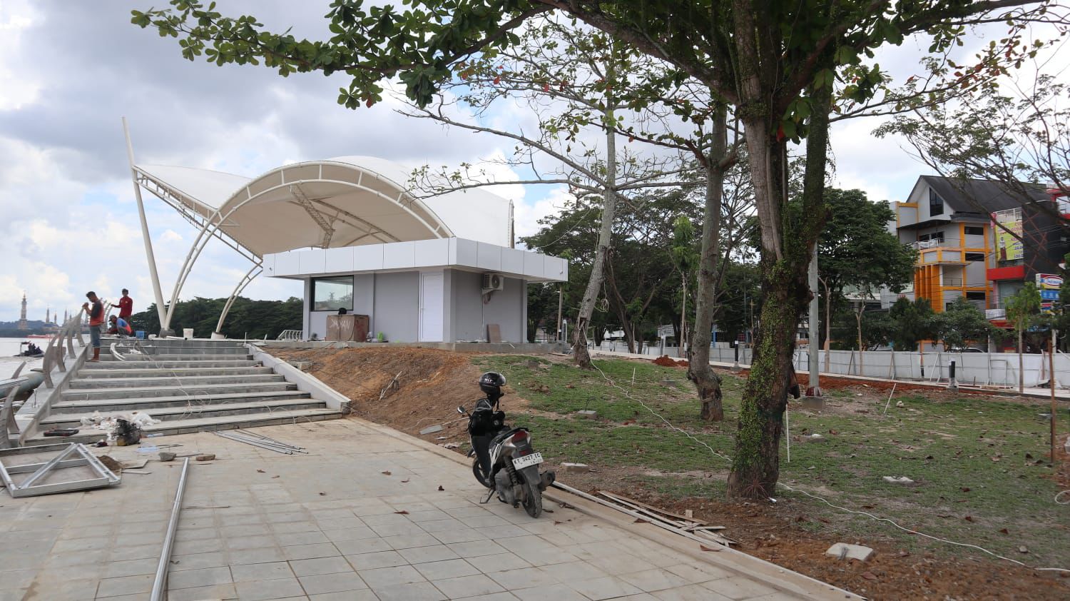 Progres pengerjaan Teras Samarinda (Foto: Yah/Klausa)