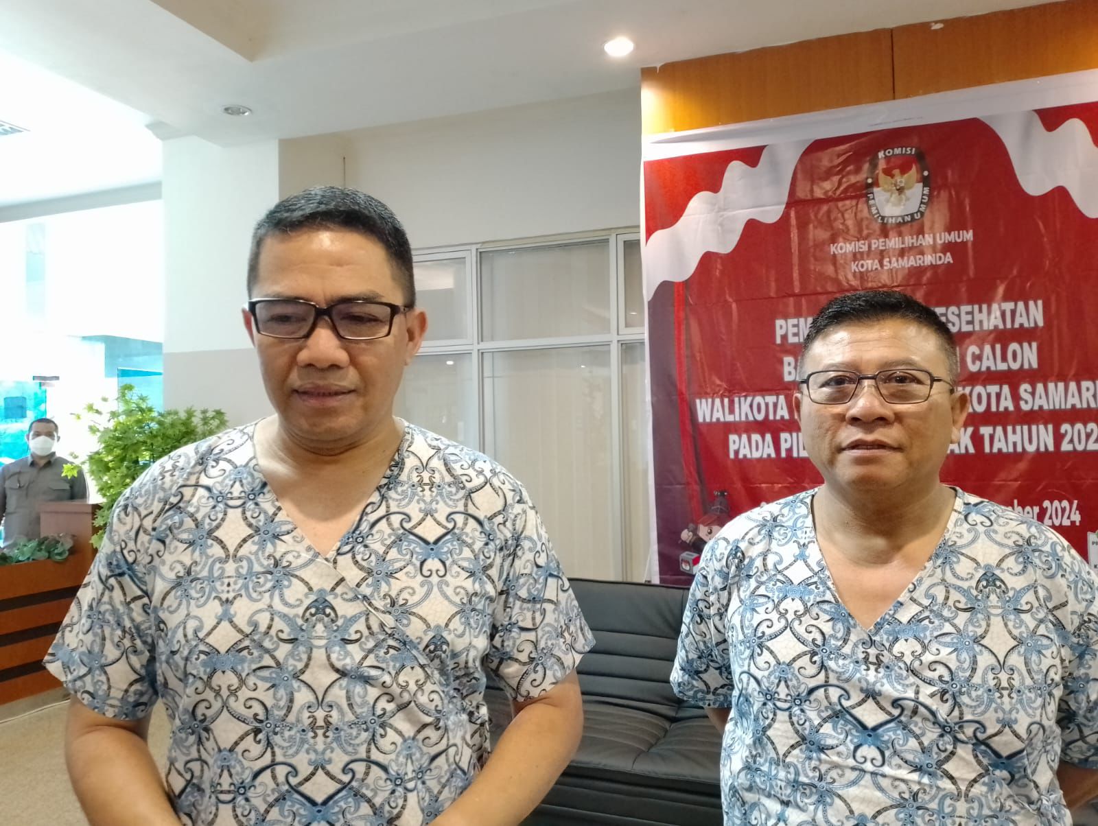 Calon Wali Kota Samarinda, Andi Harun dan Wakil Wali Kota, Saefuddin Zuhri saat pemeriksaan tahap ke dua di RSUD AWS. (Foto: Yah/Klausa)