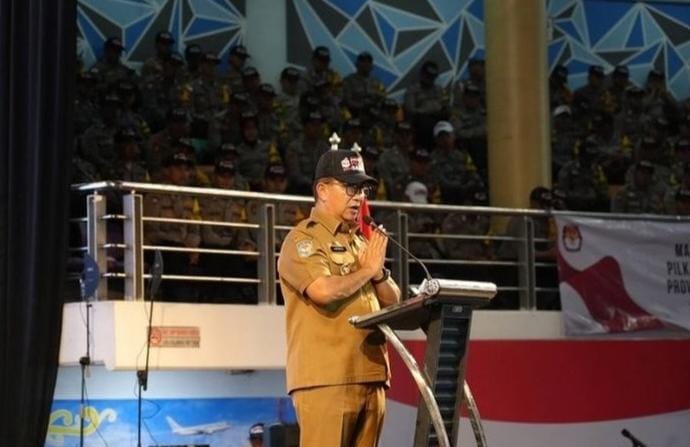 Penjabat (Pj) Gubernur Kaltim Akmal Malik, saat menghadiri kegiatan Deklarasi Pilkada damai di Balikpapan Sport and Convention Center (BSCC) Dome Balikpapan, Selasa (24/9/2024).(Ist)