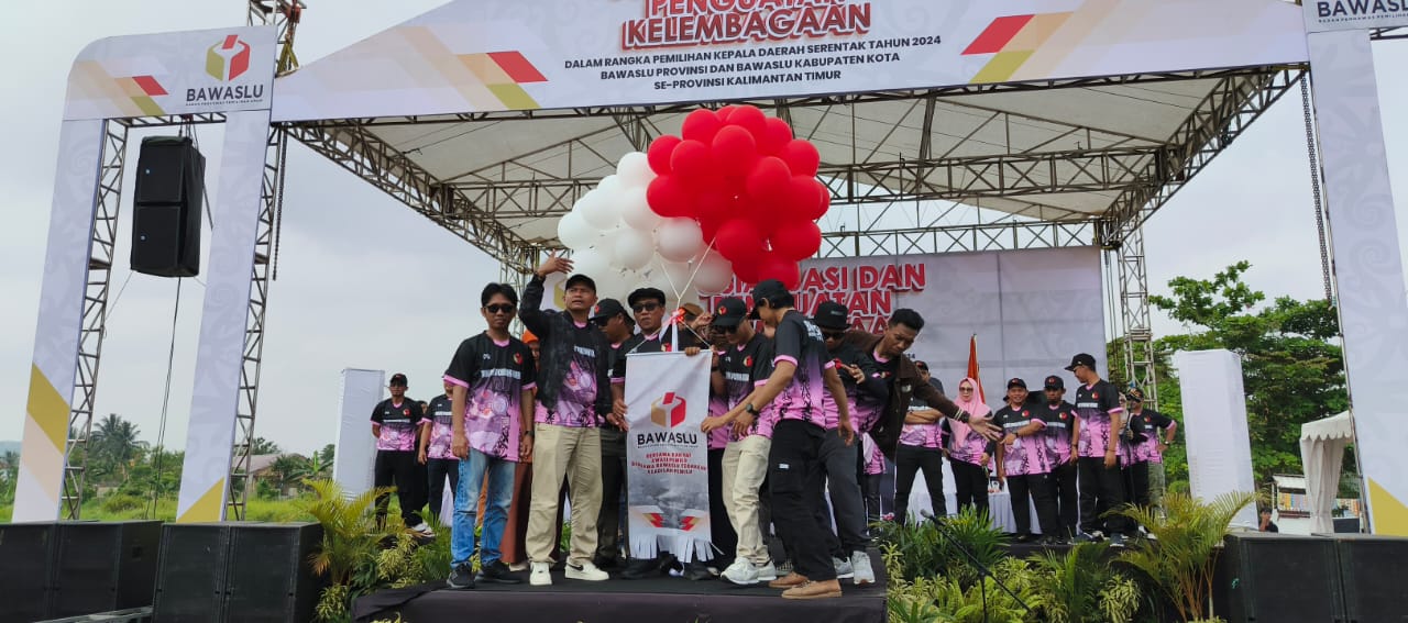 Bawaslu Kaltim menggelar Sosialisasi dan penguatan kelembagaan menyongsong Pilkada serentak 2024, di Eks Bandara Temindung, pada Sabtu (21/9/2024). (Foto: Wan/Klausa)