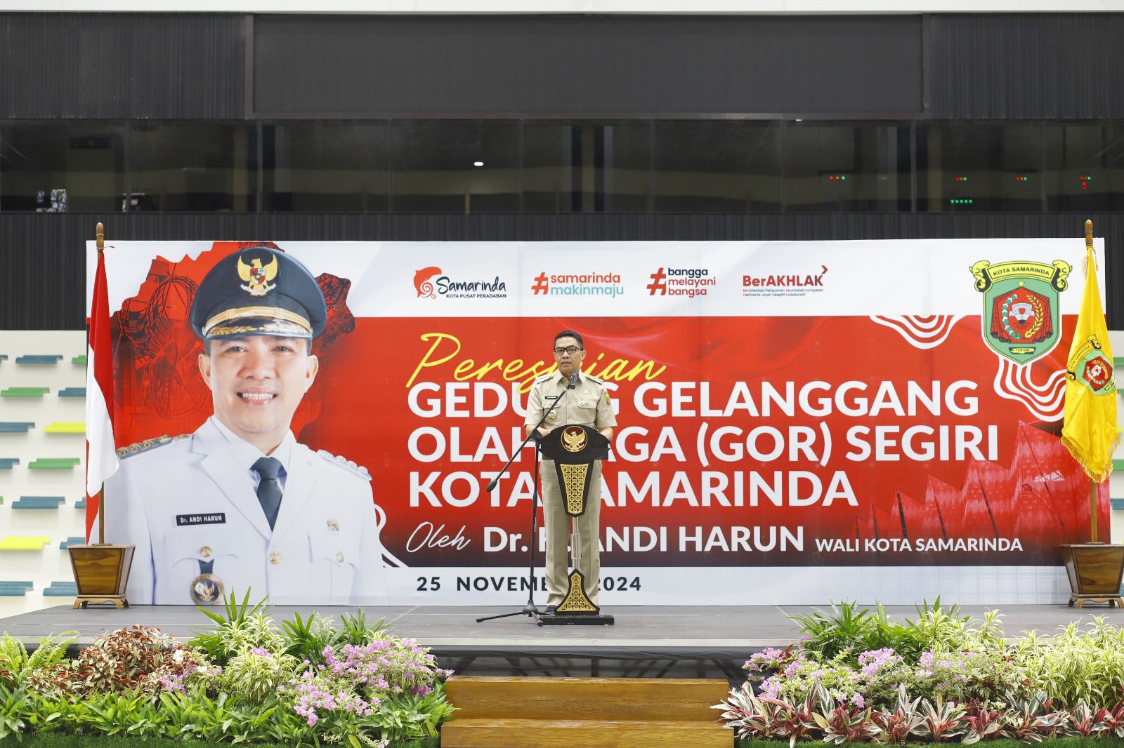 Peresmian Gedung GOR Segiri Kota Samarinda, Senin (25/11/2024). (Foto: Yah/Klausa)