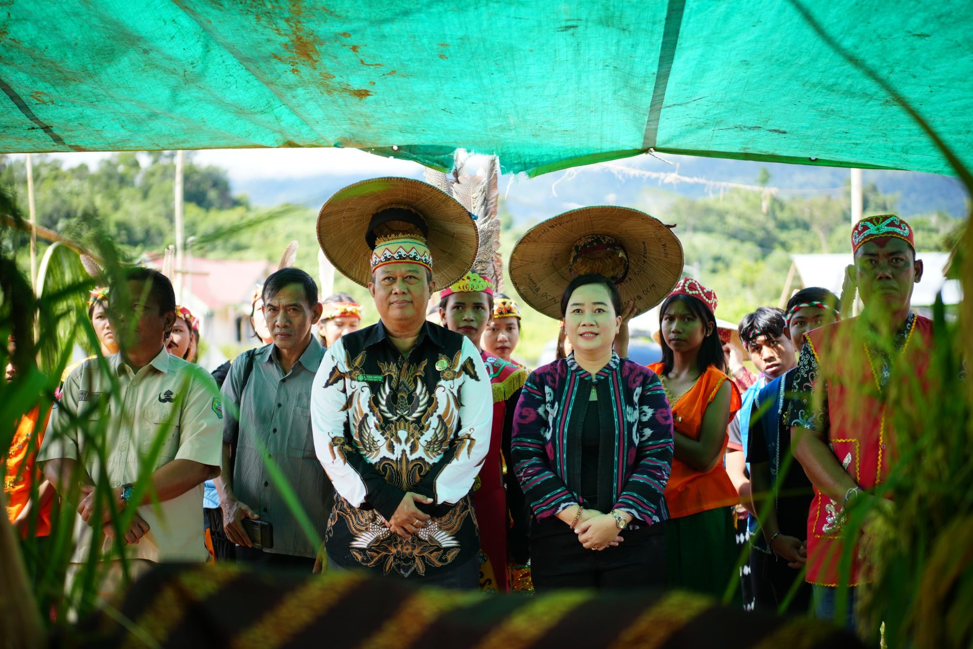 Perayaan panen raya (Hompong) ladang padi di Balai Adat Kampung Batoq Kelo, Kecamatan Long Bagun, Kamis (27/2/2025). (Foto: Istimewa)