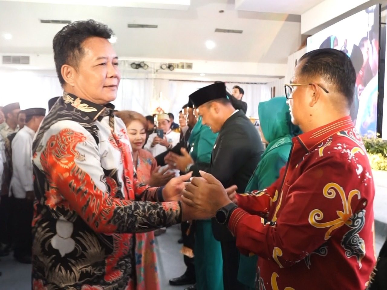 Acara pisah sambut Penjabat (Pj) Gubernur Katim, Akmal Malik dengan Gubernur dan Wakil Gubernur terpilih periode 2025–2030, Rudy Mas’ud dan Seno Aji. (Ist)