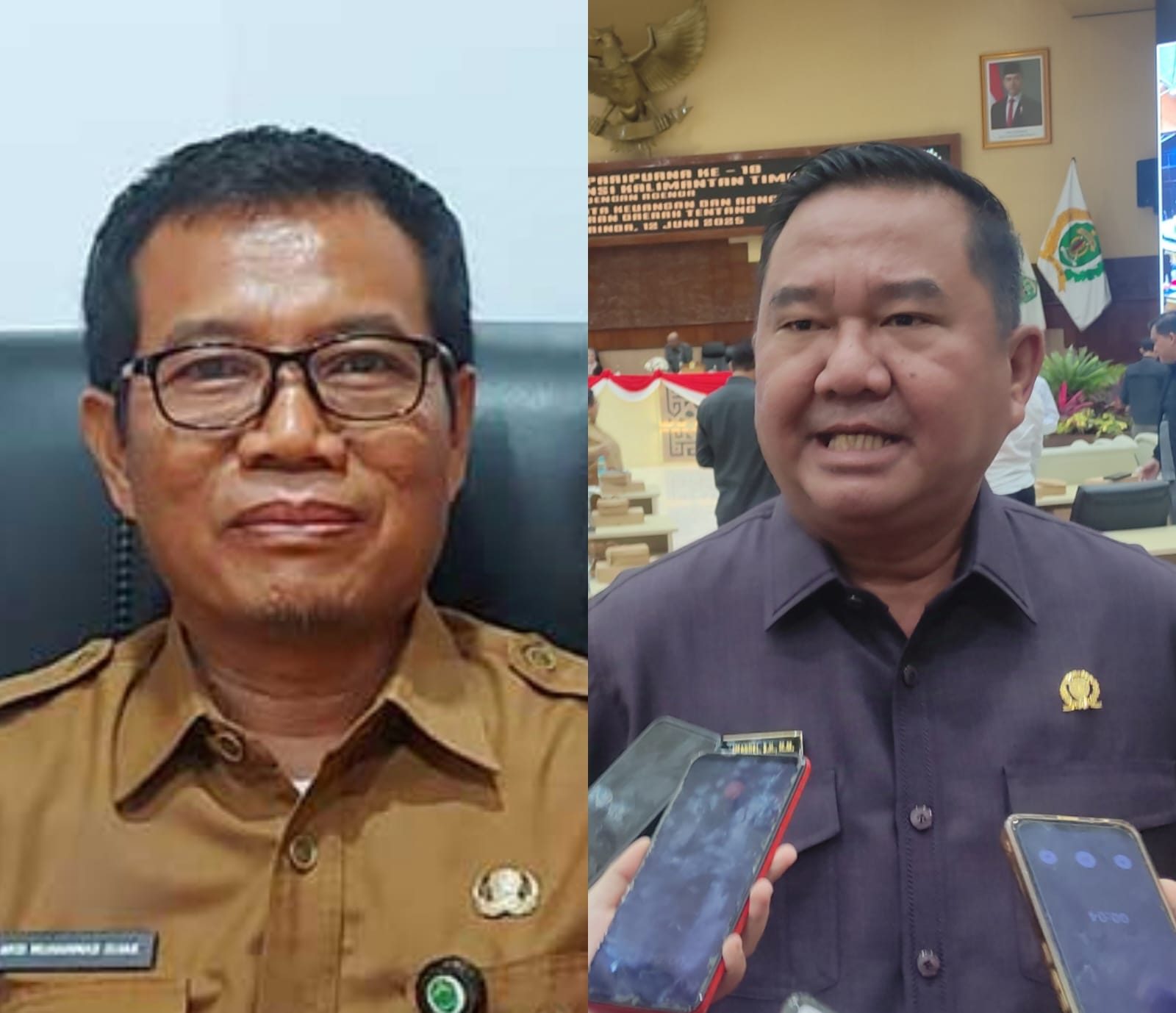 Andi Muhammad Ishak, Kepala Dinas Sosial Kaltim dan Ekti Imanuel, Wakil Ketua DPRD Kaltim.
( Foto : Din/Klausa )