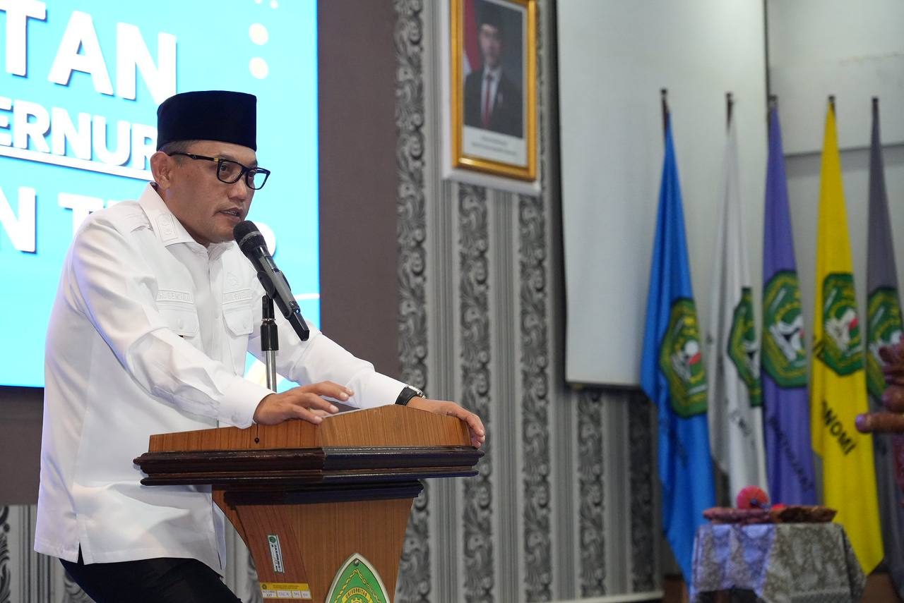 Wagub Kaltim, Seno Aji, dalam acara Mukernas BEM XI, di Unmul Samarinda.
( Foto : Din/Klausa )