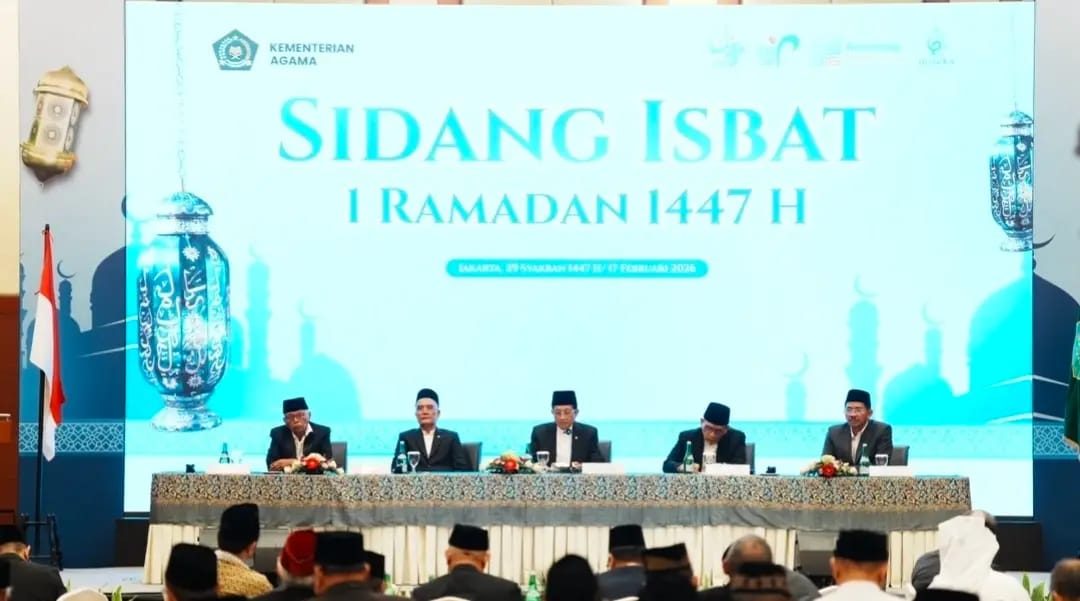 Sidang Isbat penetapan awal Ramadan 1447 Hijriah di Hotel Borobudur, Jakarta. (Dok: Kementrian Agama)